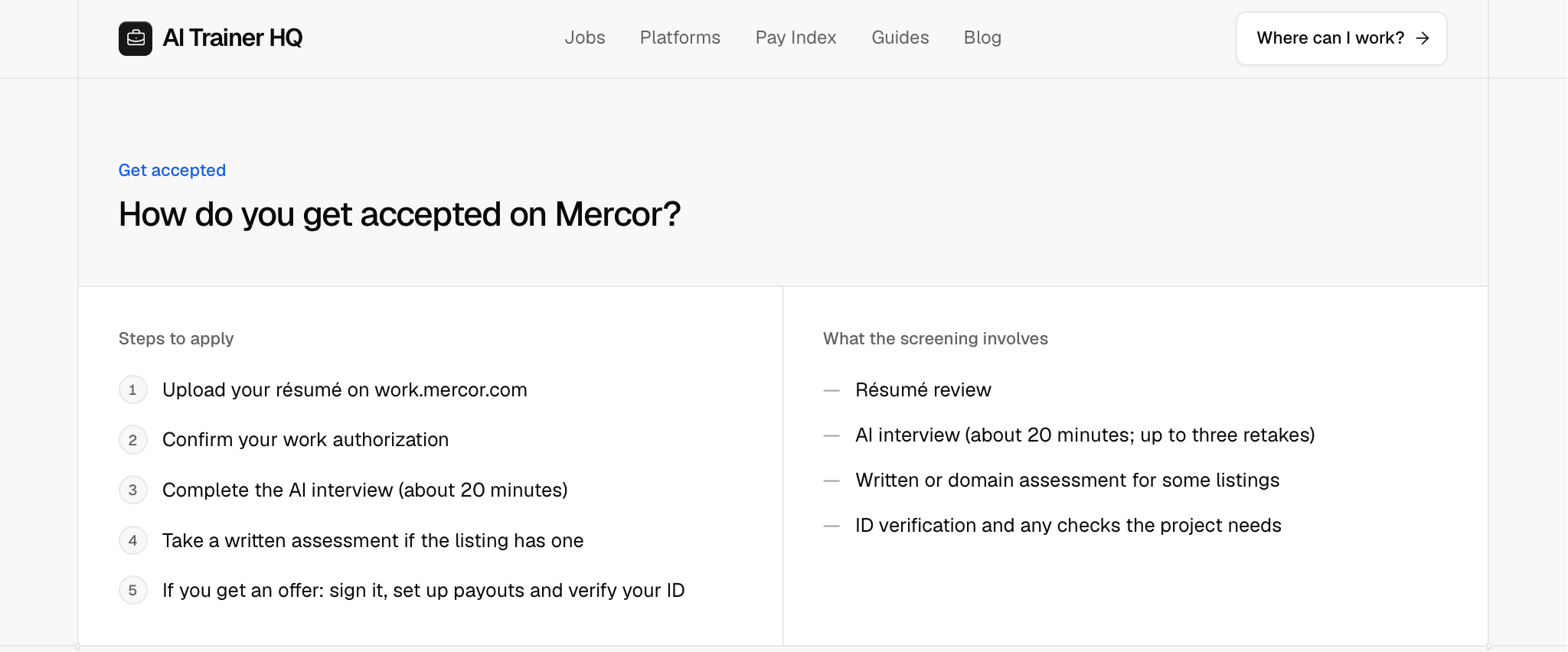 Mercor review: steps to get accepted